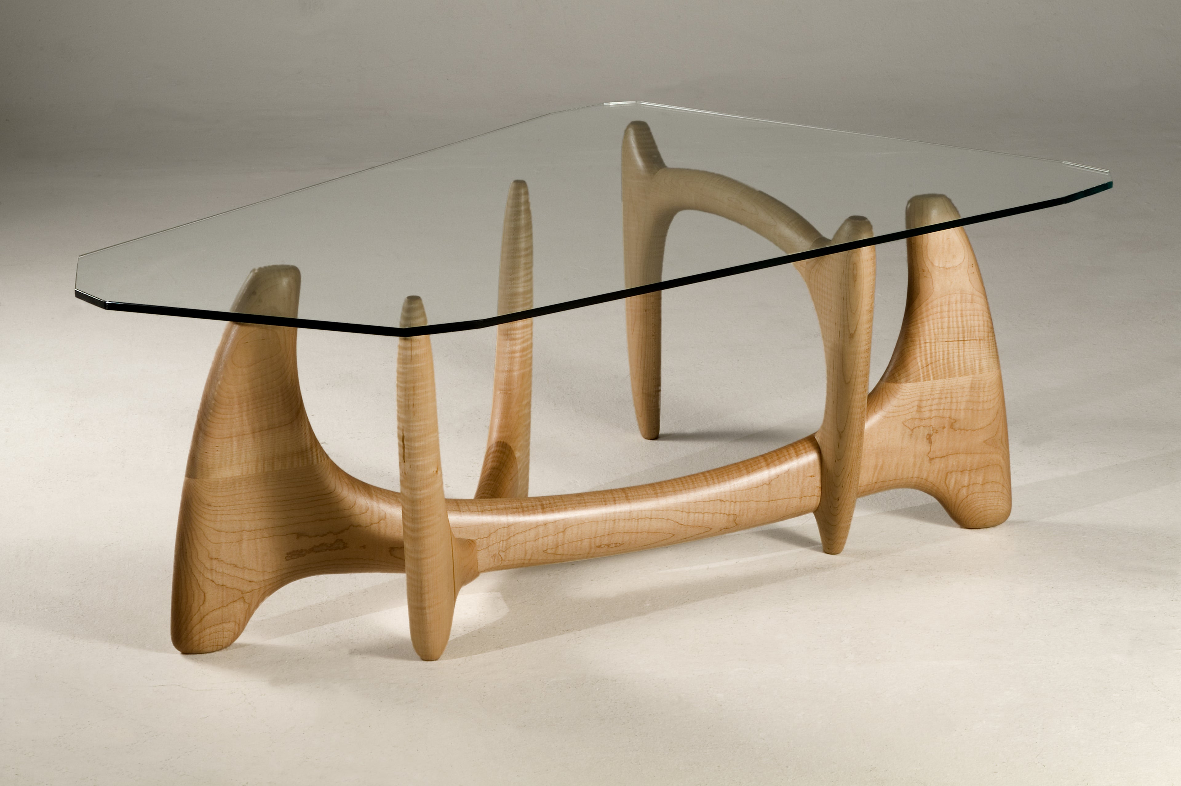 Trapezoid Glass Top Coffee Table