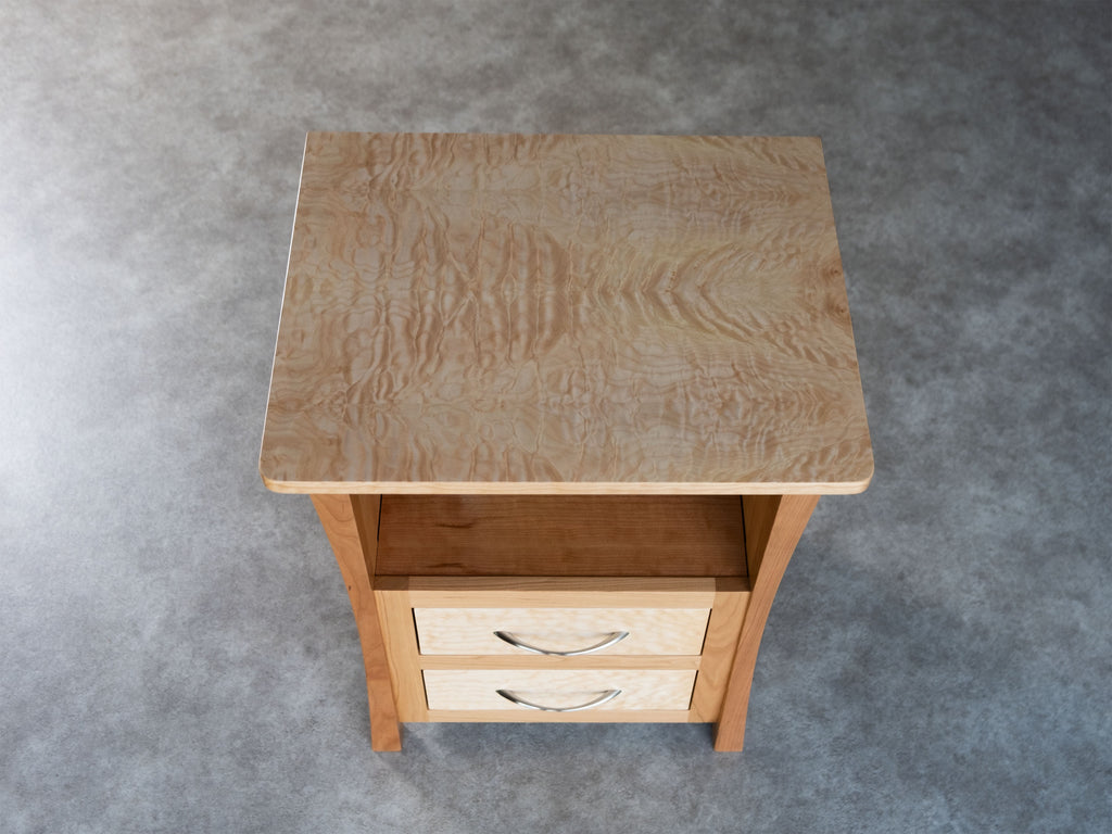 River Rushes Nightstand - Quilted Maple Edition