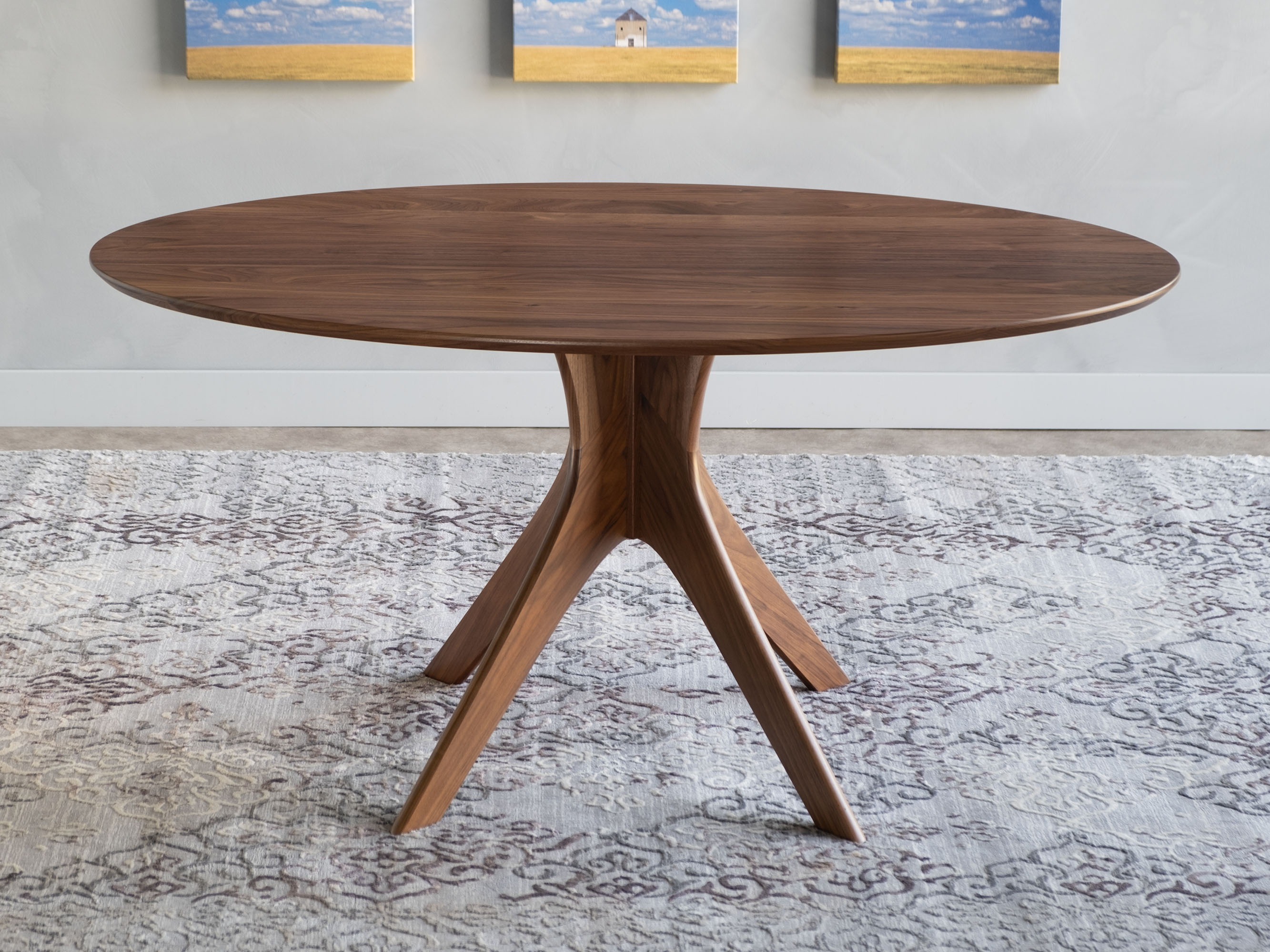 Kapok Eliptical Oval Pedestal Table – Nathan Hunter Design