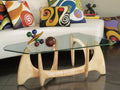 Trapezoid Glass Top Coffee Table