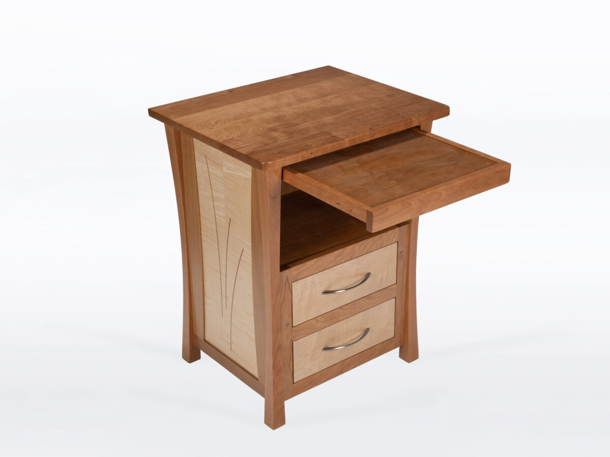 River Rushes Nightstand With Laptop Pull-Out