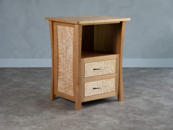 River Rushes Nightstand - Quilted Maple Edition